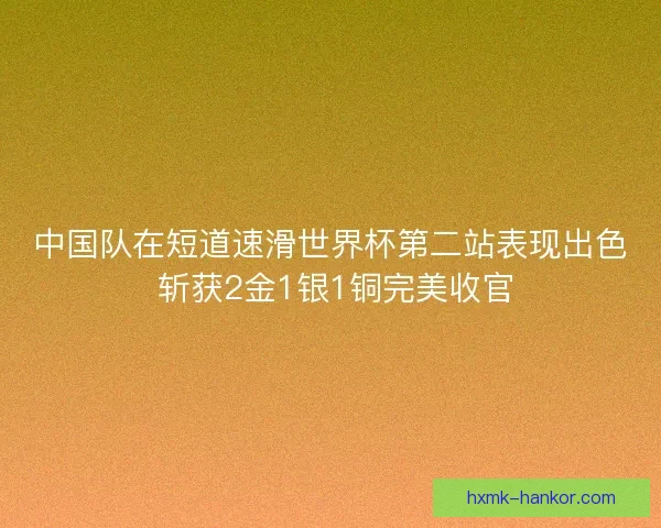 中国队在短道速滑世界杯第二站表现出色 斩获2金1银1铜完美收官