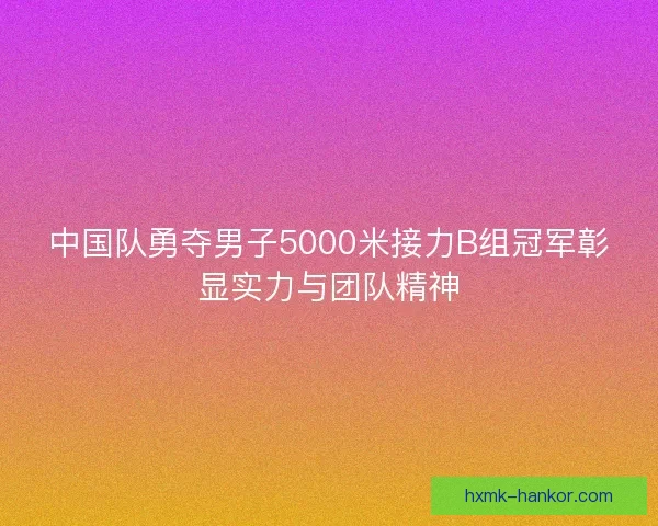 中国队勇夺男子5000米接力B组冠军彰显实力与团队精神